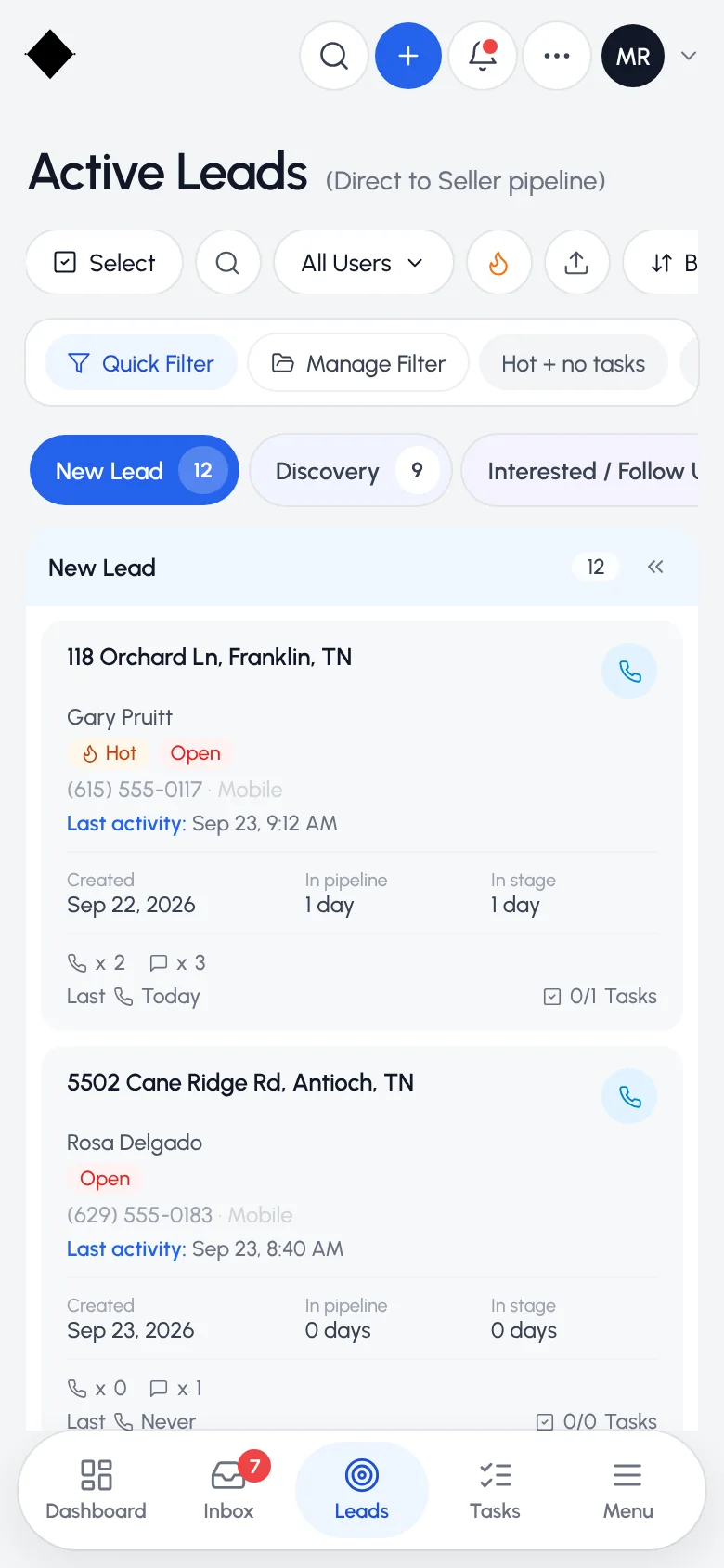 REI Acquire pipeline on a phone